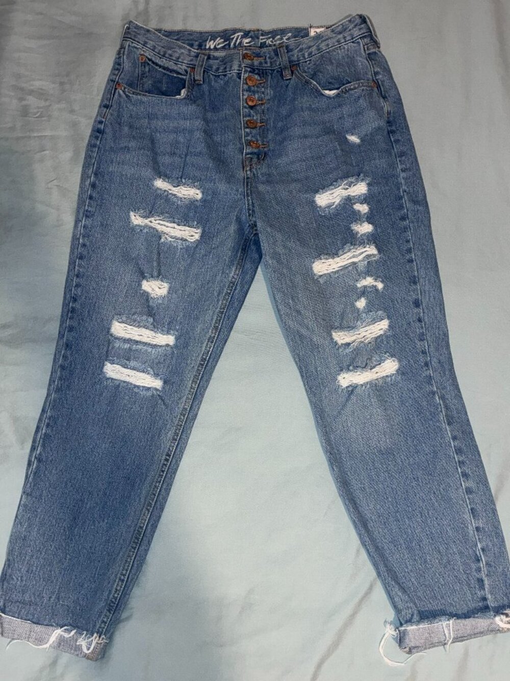 Free People We the Free Blossom Ridge Distressed Jeans size 31